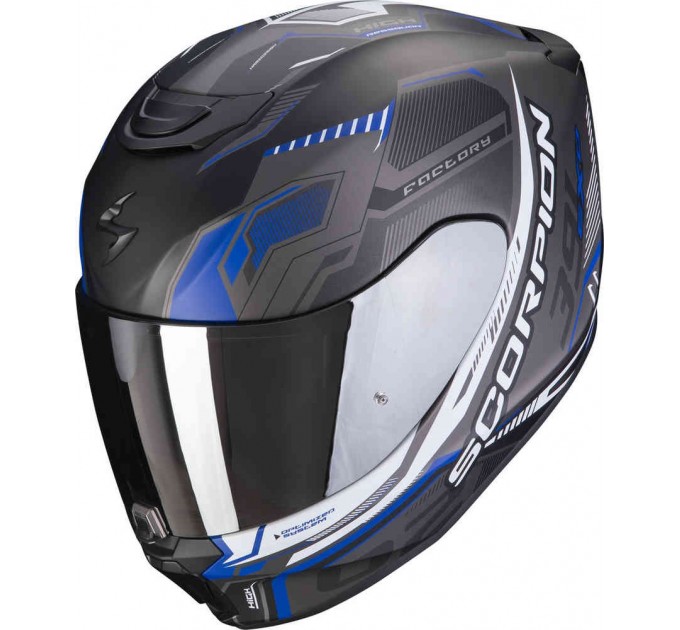 Casca Scorpions Exo 391 Haut Black Matt/Blue