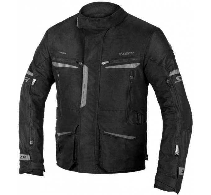 Geaca moto din textil Seca compass, Negru