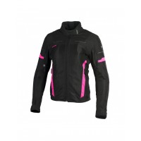 Geaca moto din textil pentru femei Seca orkan II, Negru/Roz